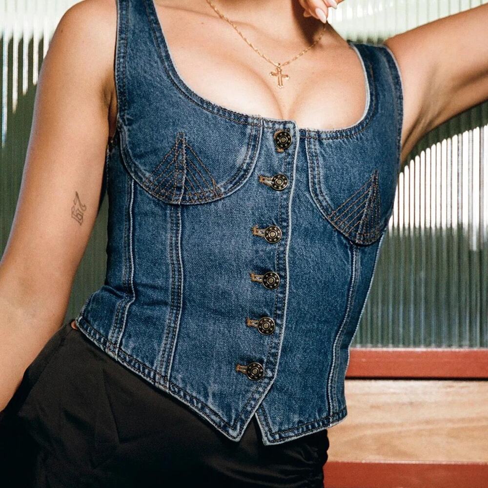 Lioness denim corset top corset